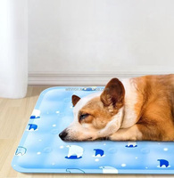 Tapis rafraîchissant pour animaux de compagnie, non toxique, imperméable, auto-refroidissant, résistant aux rayures, activé par la pression, lavable, avec gel rafraîchissant pour chien