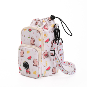Porte-bouteille d'eau Oxford personnalisé avec poche pour téléphone et distributeur de sacs à déjections canines, sacoche bandoulière pour la marche, la randonnée et les voyages - Product Image 2