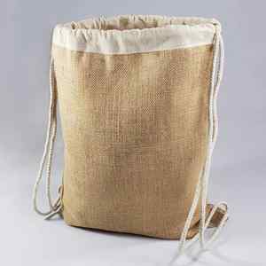 Sacs à dos en jute avec cordon de serrage en coton doux, sacs à cordon en toile de jute pour la plage, les sports et la randonnée - Product Image 4