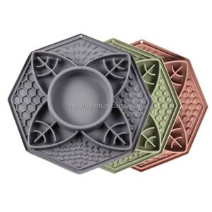 Octagonal Silicone Dog <b>Slow</b> <b>Feeder</b> Bowl, Lick Mat with Suction Base for Anxiety Relief Training - Product Image 4
