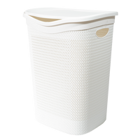 Corbeille à linge rectangulaire autoportante anti-poussière Intreccio Belli E Forti BF32403 en PP, 370x395x540mm, blanche, style minimaliste, pour vêtements