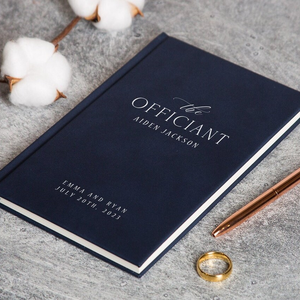 Diario Personalizado con Forro de Lino para Oficiante, Cuaderno de Lujo con Tapa Dura Personalizado para Discursos, Sermones, Brindis, Día de la Boda, Regalo para Pastor o Anfitrión - Product Image 2