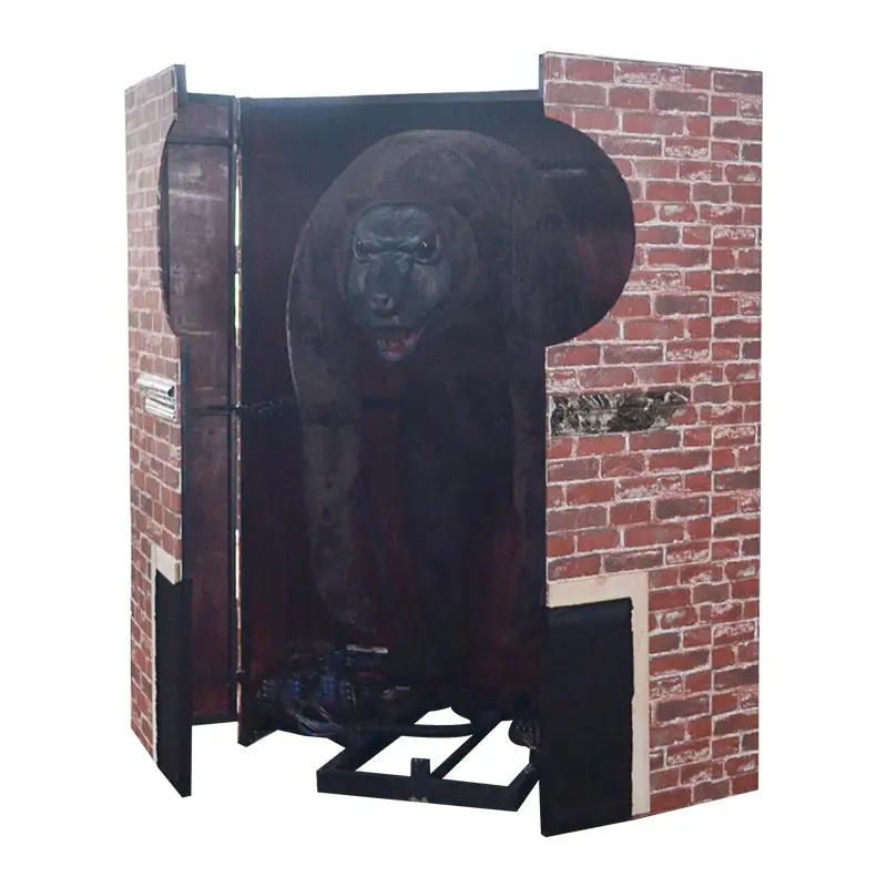 Halloween animatronic model movie hall decoration horror house props caged bear ghost for haunted house