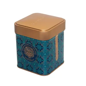 方形茶盒锡罐双盖立方体茶罐散装茶罐30小袋贮茶罐