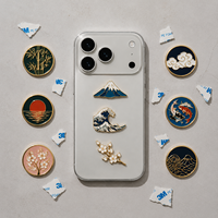 Autocollant de téléphone en métal sur mesure, adhésif 3M, alliage de zinc, mini autocollant 3D émaillé pour la décoration de coques de téléphone, ordinateurs portables, tablettes, DIY