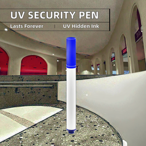 UV invisibile penna a inchiostro Anti-contraffazione <span class=keywords><strong>fluorescente</strong></span> <span class=keywords><strong>pennarello</strong></span> <span class=keywords><strong>indelebile</strong></span> con spazzola piatta punta di sicurezza per la scrittura su carta - Product Image 2