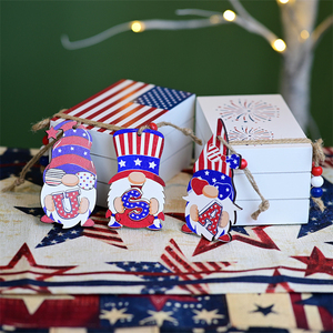 Décoration suspendue en bois pour le 4 juillet, Jour <span class=keywords><strong>de</strong></span> l'Indépendance des États-Unis, avec corde en chanvre créative, pour la décoration <span class=keywords><strong>de</strong></span> table <span class=keywords><strong>de</strong></span> fête - Product Image 2