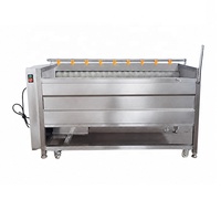 800 mm roller SUS304 roestvrij staal automatische groentewas- en schilmachine aardappel gember wortel zoete aardappel apparatuur