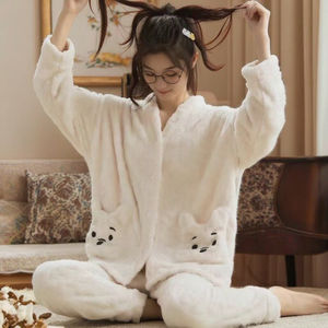 Set pigiama in velluto corallo da donna grazioso stile principessa in stile flanella 3D pantaloni corti pesanti caldi XL primavera autunno inverno morbidi - Product Image 5