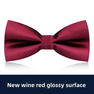 Pajarita de Poliéster Estilo Coreano en Color Vino Tinto y Negro para Hombre y Mujer, Ideal para Trajes de Boda y Camisas - Product Image 6