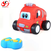Voiture télécommandée en tissu lavable 2,4 GHz personnalisable pour enfants, avec musique, en forme de jouet en peluche et de blocs de construction DIY, pour la création de leur première peluche.