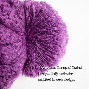 Knitted <strong>Woolly</strong> Fashionable Unisex Beanie No Logo Fur Pom Pom <strong>Hats</strong> Character Slouchy Custom Distress Winter Beach <strong>Hats</strong> - Product Image 5