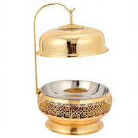 RRR Vente chaude : Ensemble de réchauds à buffet dorés 6L avec chauffe-combustible, contrôle de température 60-80°C, pour services de traiteur de luxe