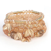 Bracelet perlé unisexe bohème ethnique avec pendentifs en verre soufflé, cristal et strass, best-seller transfrontalier, idéal comme cadeau