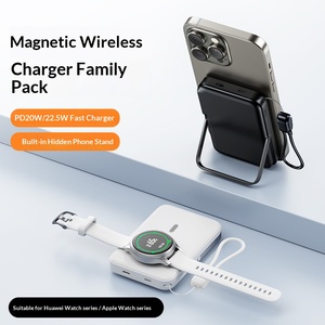 แบตสำรองแม่เหล็กไร้สาย ชาร์จเร็ว 10000mAh พร้อมหน้าจอดิจิตอลและแท่นชาร์จ รองรับการชาร์จไร้สายสำหรับนาฬิกา - Product Image 5