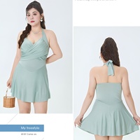 Maillot de bain une pièce sexy pour femme grande taille, dos nu, ajouré, avec cordon de serrage, motif écossais uni, élégant et stylé
