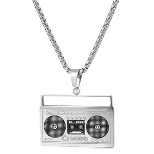 Collier pendentif Boombox en acier inoxydable pour homme Yunnique, couleur or, design géométrique, bijoux tendance FY306 pour un usage décontracté - Product Image 5