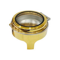 Ensemble de réchauds ronds dorés de luxe sur mesure pour usine, 6 L, pour la restauration, les fêtes, les mariages et les buffets