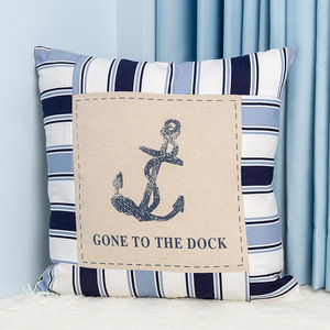 Cojines Decorativos Náuticos con Rayas Oceánicas, Cuadrados, de Algodón y Lino, con Relleno de Algodón PP, Lavables, Estilo Mediterráneo - Product Image 3
