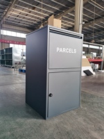 Boîte aux lettres extérieure de grande capacité en acier galvanisé verrouillable pour colis, boîte à lettres en métal pour colis et courrier, à poser sur le trottoir
