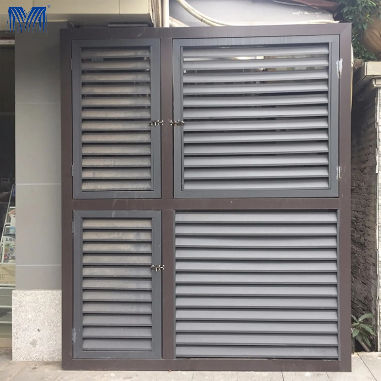Outdoor fence panels vent air conditioning gate designs metal wall mini louver window aluminum shutter exterior storm protection