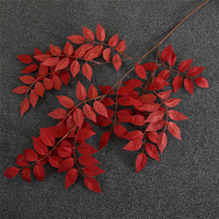 Feuilles artificielles de trompette de Jésus, plante verte à longue branche, feuille de banian souple pour la décoration de la maison et de mariage