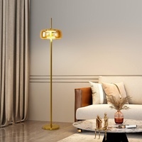 Lampe sur pied minimaliste italienne en fer et verre, éclairage d'ambiance LED pour salon, canapé et chambre de luxe, lampe de chevet