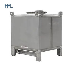 Penyimpanan Air Stainless Steel, Totes Tangki IBC Penyimpanan Air Banyak Kegunaan 1000 Liter