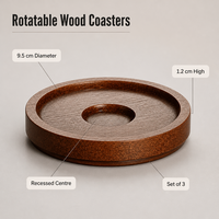 Ensemble de 6 sous-verres en résine et bois faits à la main avec support, sous-verres ronds bleus pour table basse