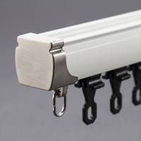 Rail de rideau compact en aluminium silencieux 2,2 mm, robuste et silencieux, avec glissières en téflon, installation facile pour la maison et l'hôtel