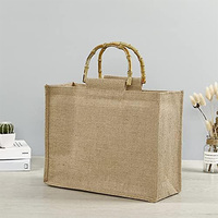 Sac fourre-tout en jute naturel recyclé, personnalisable, élégant, grande capacité, écologique, imperméable, léger, ouvert