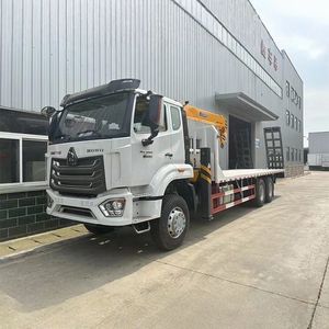 Camion grue à plateau bas SINOTRUK HOWO 6x4 avec grue télescopique de 15 tonnes, moteur Weichai, blanc - Product Image 2