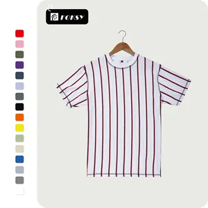 Vêtements pour hommes décontractés de haute qualité à rayures en coton patchwork t-shirts pour logo personnalisé