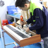 OEM Model B-808 Professional Multifunctional 88 Hammer Action Keys Digital Upright White Piano Dream Chip for Enabled Case