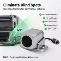 Caméra latérale pour véhicule, camion, métal, vision nocturne, étanche IP68, AHD 1080P, vision nocturne pour camion/bus/voiture, DVR mobile NVR