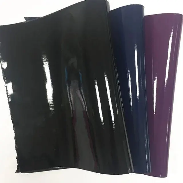 1.2mm Patent PU Microfiber Faux Leather for Men's Shoes Upper