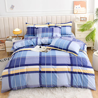 Parure de lit 4 pièces en polyester rafraîchissant, respirante, estivale, moderne, imprimée, 100 % polyester