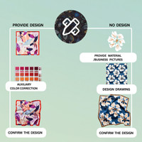 En stock, logo personnalisé, livraison rapide, bandana en satin floral noir et blanc de 70 cm, foulard carré pour femme, sensation de soie