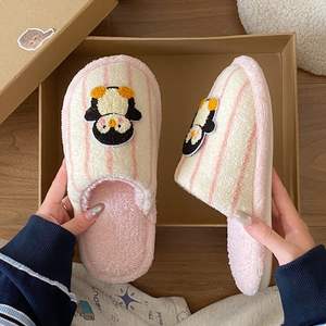 Mules ouvertes Evergreen pour femme, automne/hiver, à semelle épaisse, double couche, en laine et coton, antidérapantes - Product Image 2