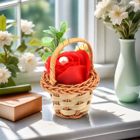 Mini panier tressé à la main en vannerie pour maison de poupée, décoration de scène de jeu domestique, accessoires de photographie, jouet doux pour filles
