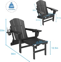 Chaise d'extérieur avec accoudoirs Chaise adirondack en résine plastique