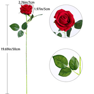 Per Uso di Emergenza: Composizione Floreale Artificiale a Cascata di Rose in Velluto Rosso, Regalo per San Valentino e Matrimoni - Product Image 2