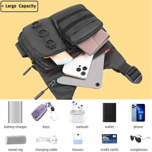 Borsa da Petto di Alta Qualità per Uomo, Impermeabile, per Corsa, Escursionismo, Ciclismo, con Tasca Porta Bottiglia d'Acqua - Product Image 2