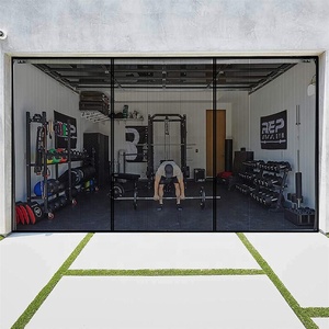 Écran de porte magnétique rétractable en fiber de verre, pour <span class=keywords><strong>2</strong></span> voitures, rideau de porte de Garage automatique, 16x7 pieds - Product Image 2