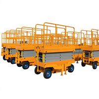 Plateforme élévatrice mobile hydraulique à ciseaux, tirée manuellement, avec une hauteur maximale de 14 m et une capacité de 500 kg