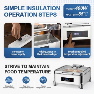 Juego <span class=keywords><strong>de</strong></span> bandejas para buffet con panel táctil inteligente y calentador eléctrico <span class=keywords><strong>de</strong></span> alimentos tipo chafing dish <span class=keywords><strong>de</strong></span> 6L - Product Image 3