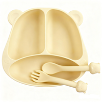 CHINFAI Nouveau design – Ensemble de bols et cuillères en silicone à ventouse, sans BPA, pour bébé – Bols d'alimentation pour bébé avec assiettes divisées