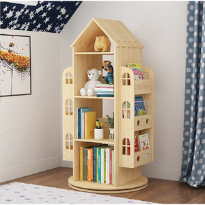 Kệ sách xoay 360 hiển thị tầng đứng kệ sách lưu trữ giá trẻ em kệ sách - Product Image 1