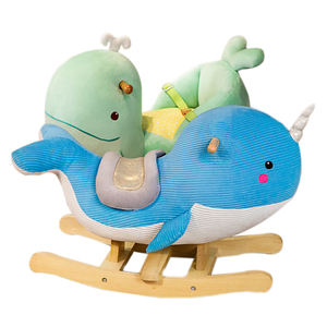 Cheval <span class=keywords><strong>à</strong></span> <span class=keywords><strong>bascule</strong></span> en peluche au prix d'usine avec un jouet <span class=keywords><strong>baleine</strong></span> bleue pour un cadeau de Noël ou d'anniversaire - Product Image 2