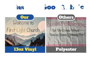 Bannière publicitaire en PVC maillé, impression numérique couleur intégrale, résistante à l'eau, pour événements - Product Image 2